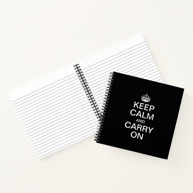 Personalised internet meme KEEP CALM and CARRY ON Notebook (Inside)