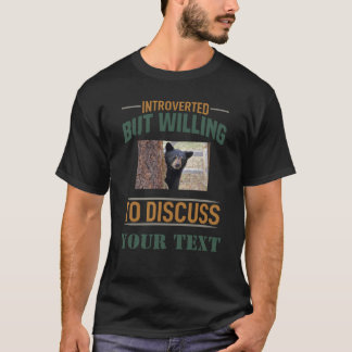 Personalised Introvert Willing To Discuss Black  T-Shirt
