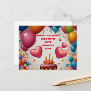 Personalised Invitation Birthday Postcard Invite