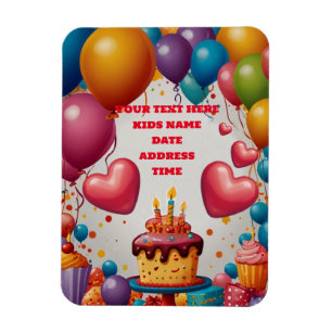 Personalised Invitation Birthday Postcard Invite Magnet