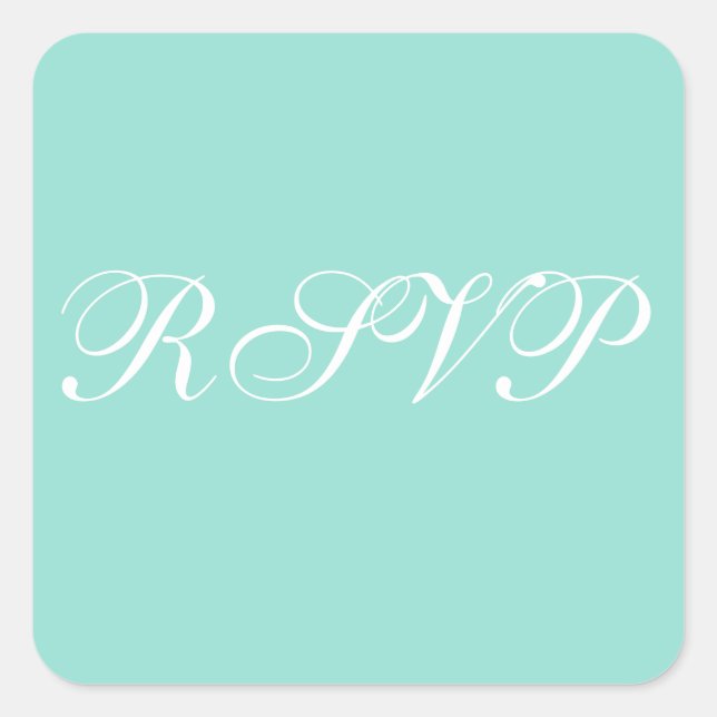 Personalised Invites Pale Robin Egg Blue Square Sticker (Front)