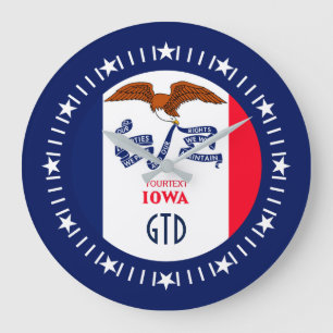 Personalised Iowa State Flag Design on Large Clock