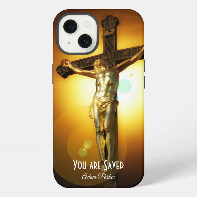 Personalised iPhone Case Jesus Cross (Back)
