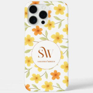 Personalised iphone Case with Orange Yellow Flower