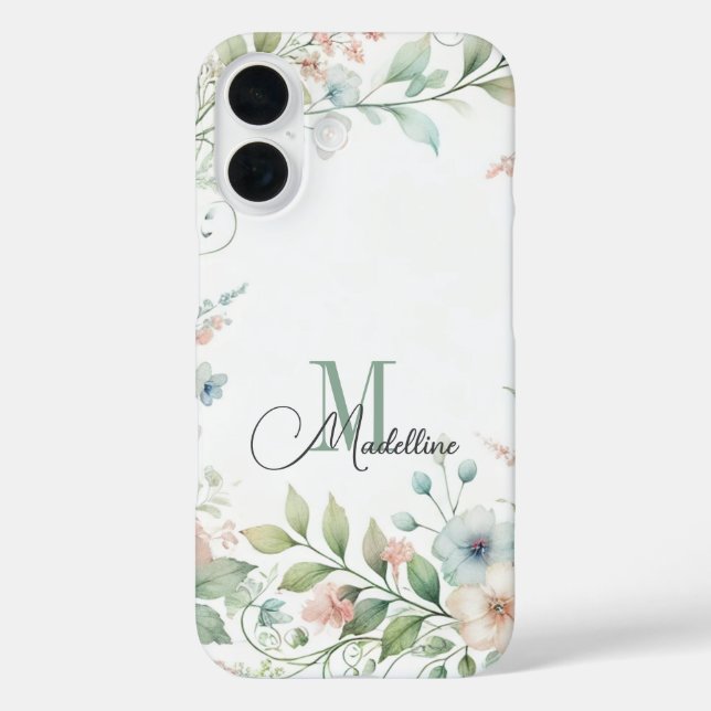Personalised iPhone Case with Wild Small Flowers (Back)