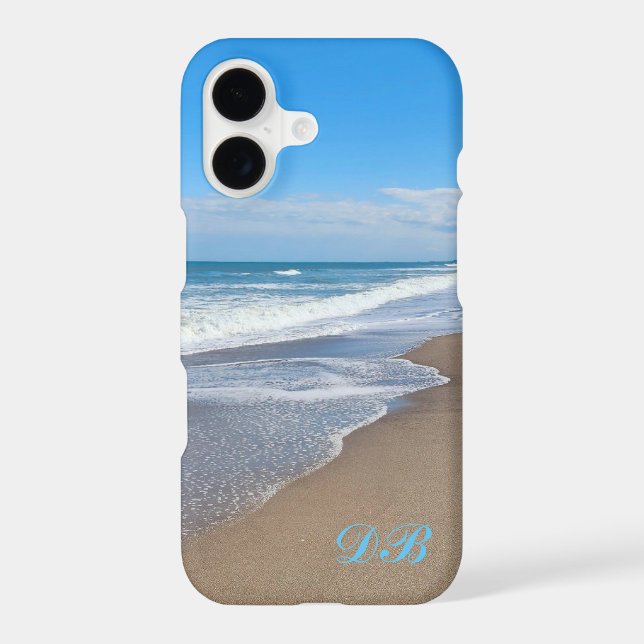 Personalised iPhone / iPad case with beach waves (Back)