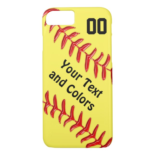 Personalised iPhone Softball Phone Cases (Back)
