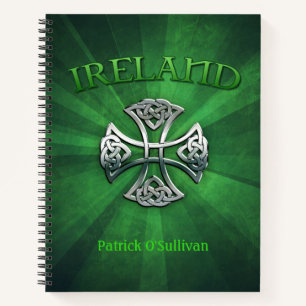 Personalised Ireland Celtic Cross Notebook