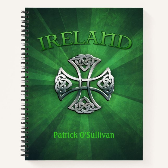 Personalised Ireland Celtic Cross Notebook (Front)