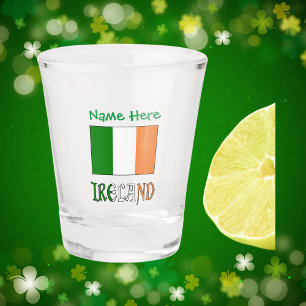 Personalised Ireland Flag Heritage Shot Glass