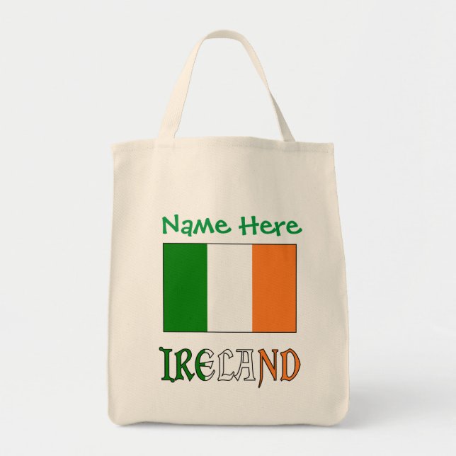 Personalised Ireland Flag Heritage  Tote Bag (Front)
