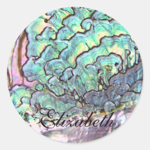 Personalised Iridescent Beautiful Natural Abalone Classic Round Sticker