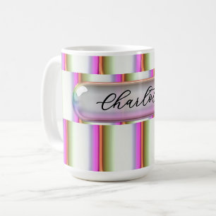 Personalised Iridescent Glass Custom Name Modern Coffee Mug