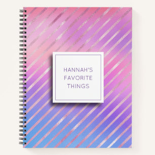 Personalised Iridescent Pastels & Gold Notebook