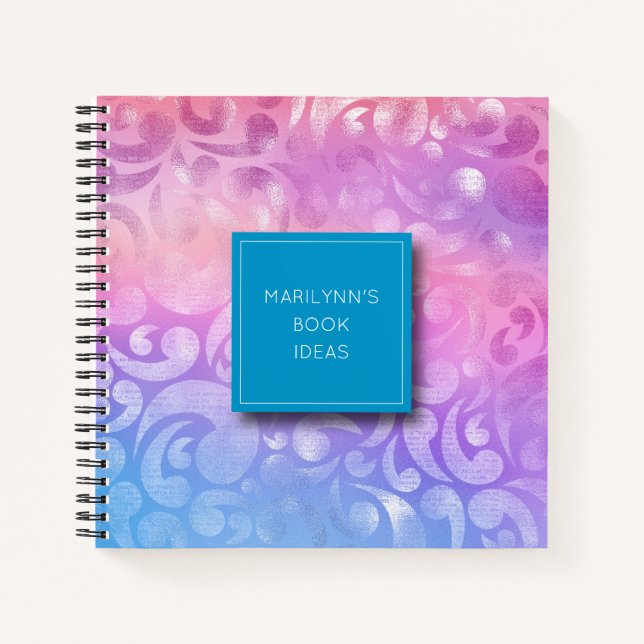 Personalised Iridescent Pattern Sketchbook Notebook (Front)