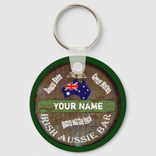 Personalised Irish Aussie pub sign Key Ring