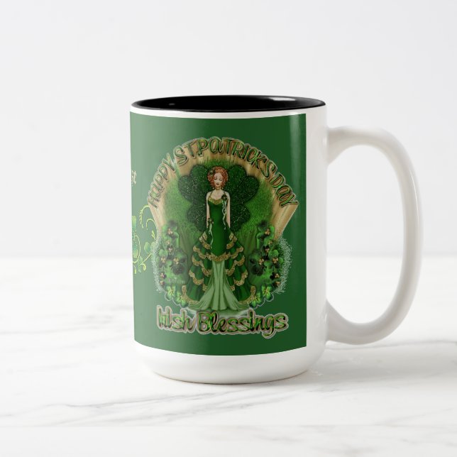 Personalised Irish Blessings St Patrick's Day Mug2 Two-Tone Coffee Mug (Right)
