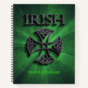Personalised Irish Celtic Cross Notebook