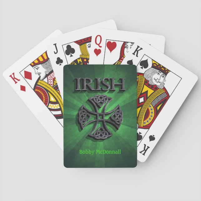 Personalised Irish Celtic Cross Playing Cards (Back)