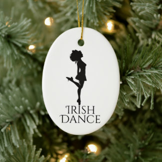 Personalised Irish Dance Hard Shoe Christmas Ceramic Tree Decoration