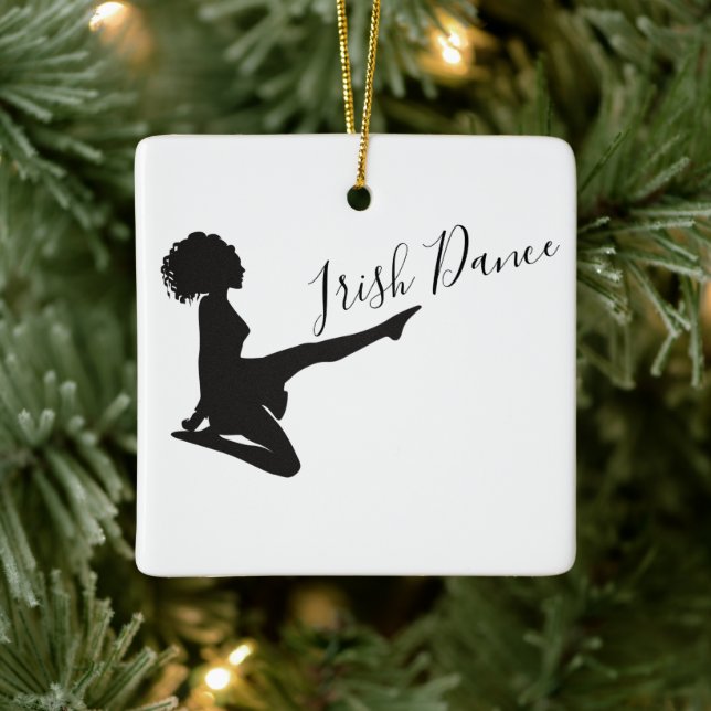 Personalised Irish Dance Soft Shoe Christmas Ceramic Ornament (Tree)