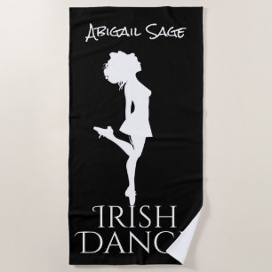 Personalised Irish Dancer Hard Shoe Dance Beach Towel