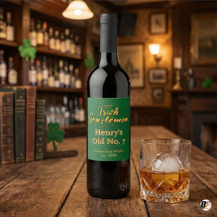 Personalised Irish Gentleman Whiskey Bottle Label 