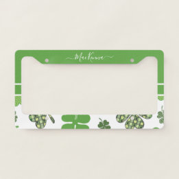 Personalised Irish Green Clover St Patricks Licence Plate Frame