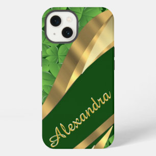 Personalised Irish green shamrock pattern iPhone 13 Case