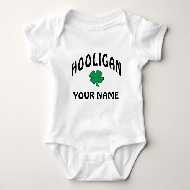 Personalised Irish Hooligan T-Shirt Baby Bodysuit (Front)