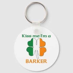 Personalised Irish Kiss Me I'm Barker Key Ring