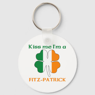 Personalised Irish Kiss Me I'm Fitz-Patrick Key Ring
