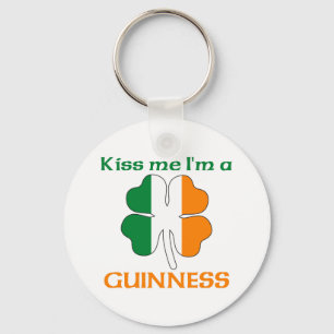 Personalised Irish Kiss Me I'm Guinness Key Ring