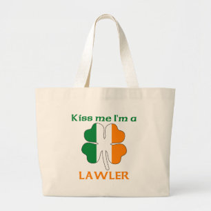 Personalised Irish Kiss Me I'm Lawler Large Tote Bag