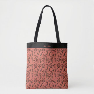Personalised Irish Music Instrument Shoulder Tote Bag