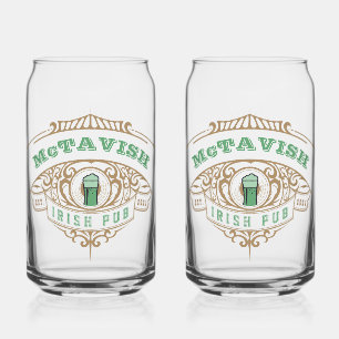 Personalised Irish Pub Can Glass