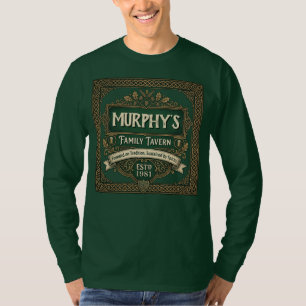 Personalised Irish Pub Family Tavern Vintage Green T-Shirt