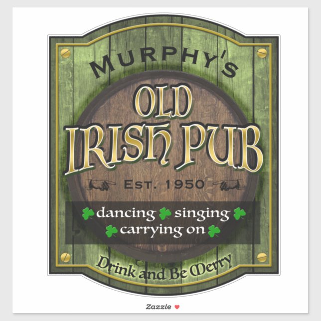 Personalised,  Irish Pub Sign (Sheet)