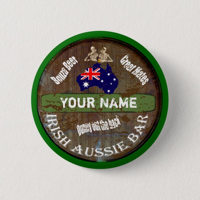 Personalised Irish pub sign 6 Cm Round Badge (Front)