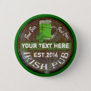 Personalised Irish pub sign 6 Cm Round Badge