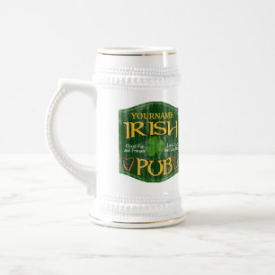Personalised Irish Pub Sign Beer Stein