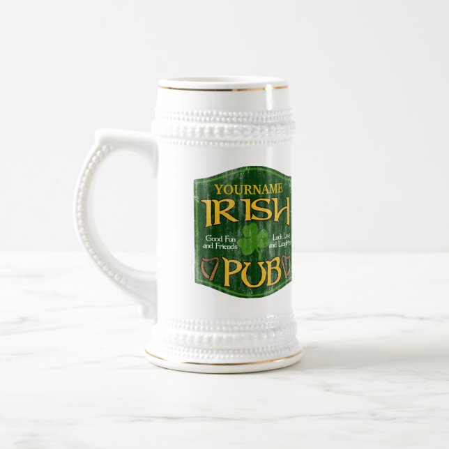Personalised Irish Pub Sign Beer Stein (Left)