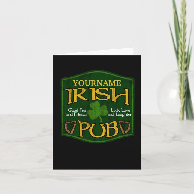 Personalised Irish Pub Sign Card (Front)