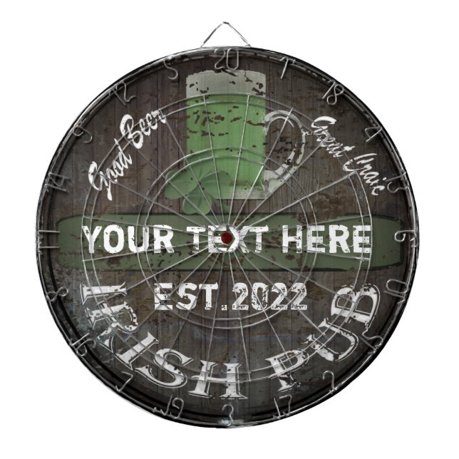 Personalised Irish pub sign Dartboard (Front)
