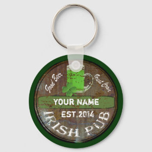 Personalised Irish pub sign Key Ring
