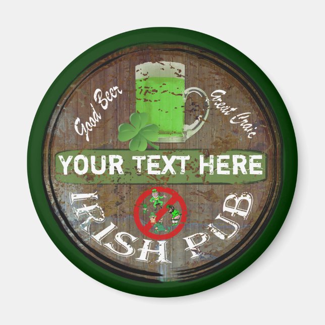 Personalised Irish pub sign Magnet (Front)