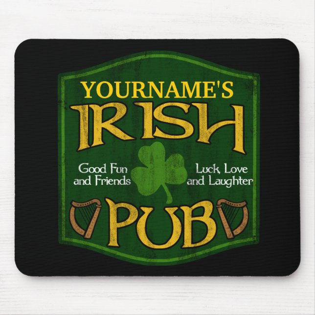 Personalised Irish Pub Sign Mouse Pad (Front)