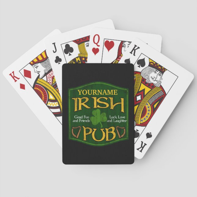 Personalised Irish Pub Sign Playing Cards (Back)