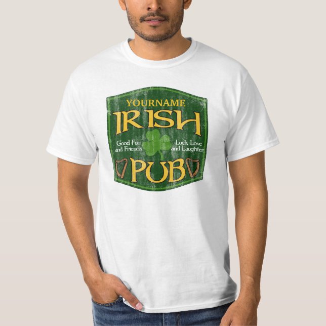 Personalised Irish Pub Sign T-Shirt (Front)