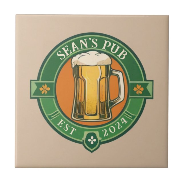 Personalised Irish Pub Sign with Custom Name Tile (Front)
